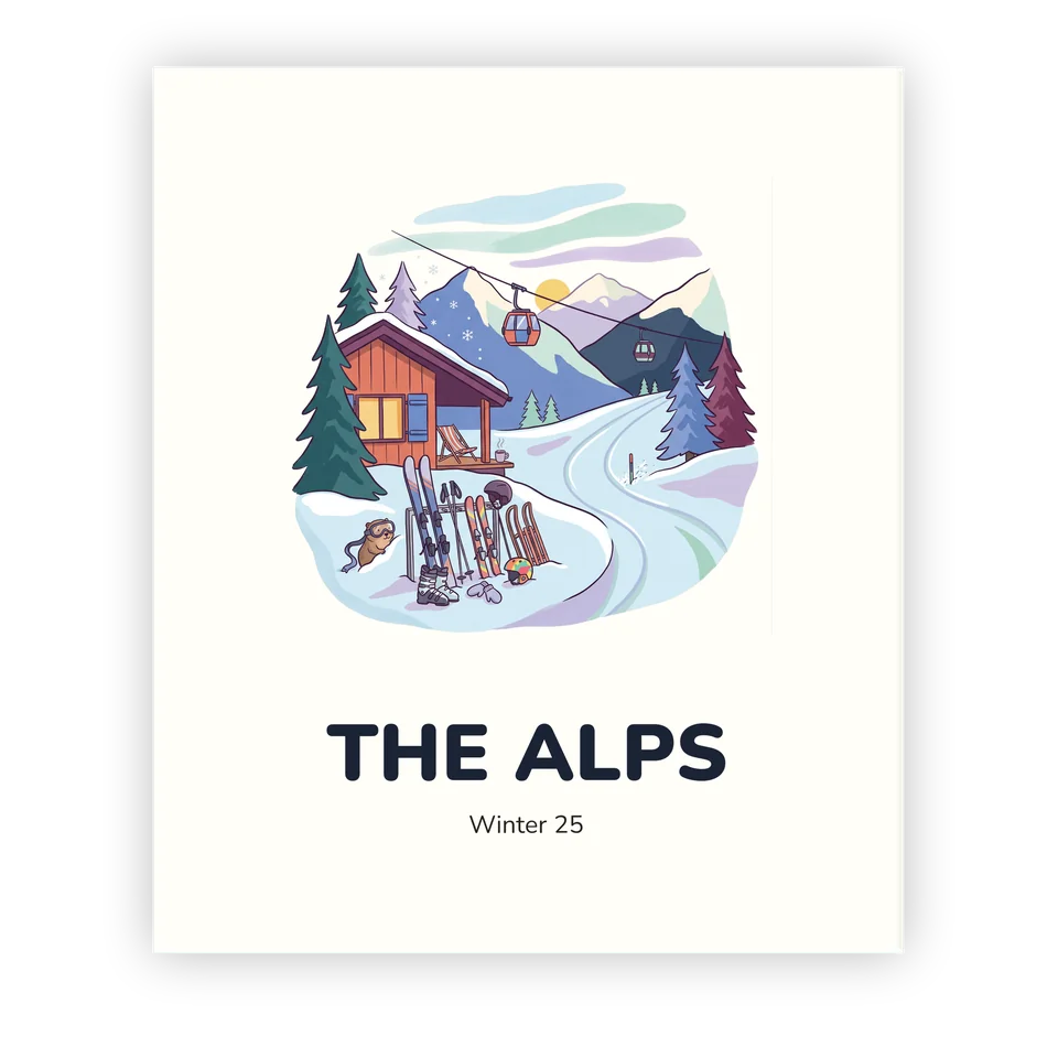 Skiing Holiday Colouring Book